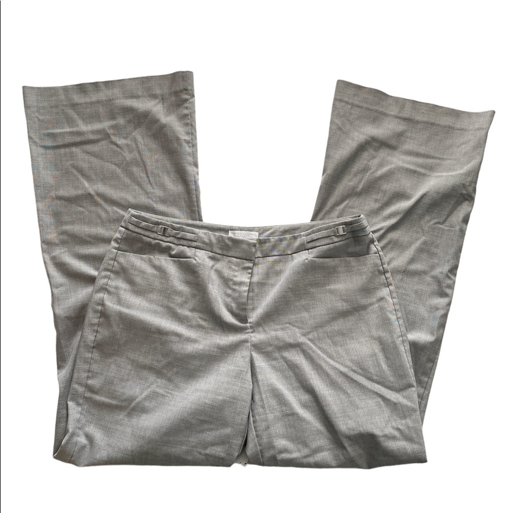 New York & Company Stretch Women's Wide leg dress pants light gray Sz 8 Average